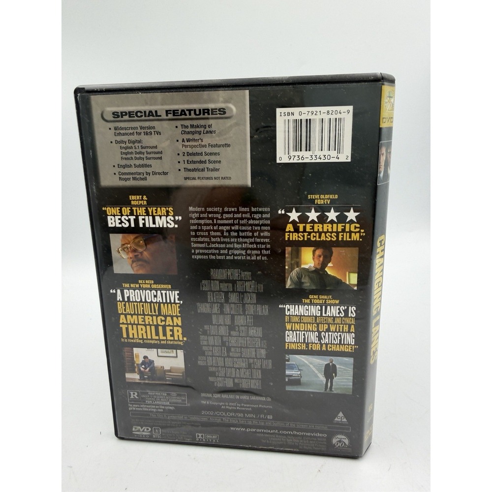 Changing Lanes - DVD -  Very Good - Ben Affleck,Samuel L. Jackson,Kim Staunton-R - Picture 3 of 5